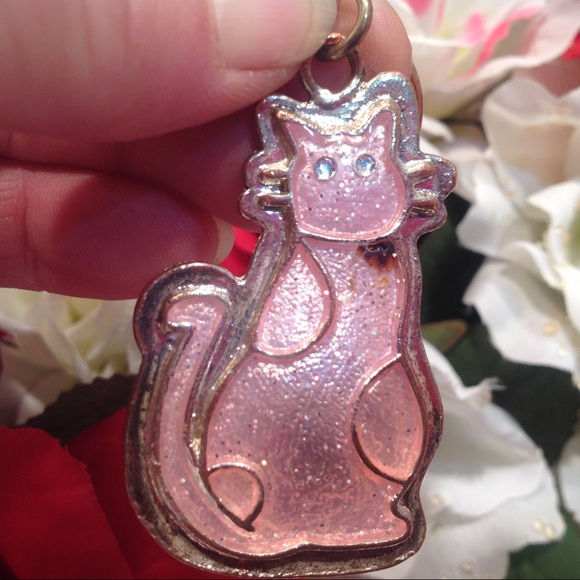 Keychain Cat Pink Glitter - Picture 1 of 8